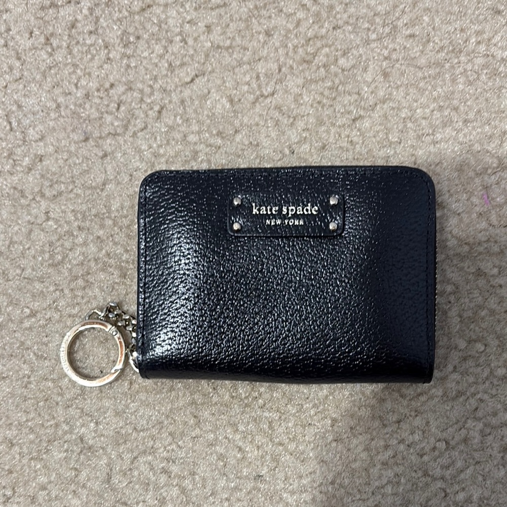 Kate Spade Black Leather Keychain Wallet